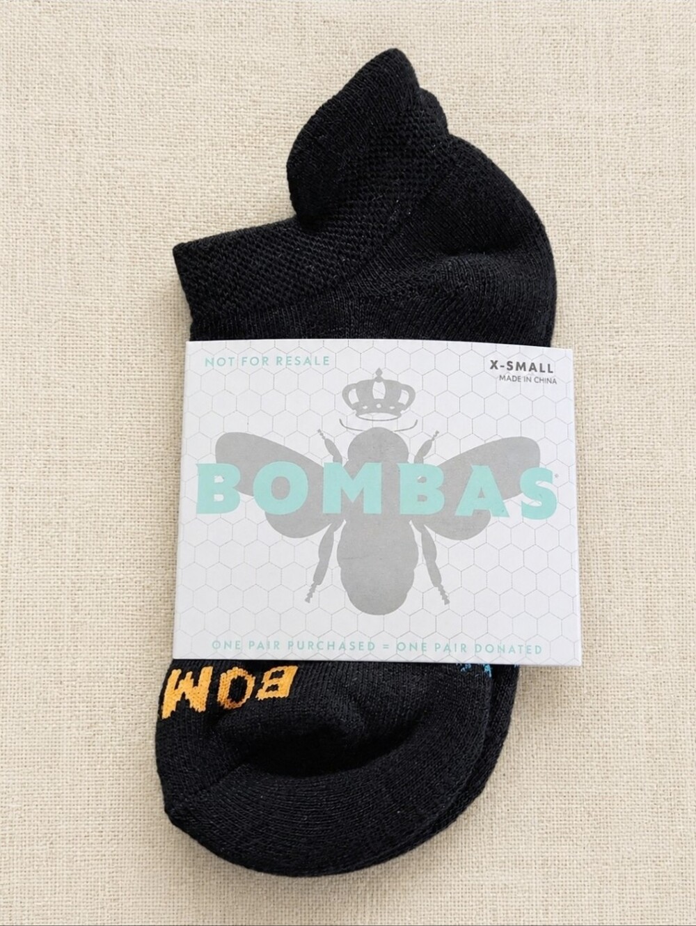 Bombas Kids XS Black Ankle Socks NWT Honeycomb Arch Support Antimicrobial